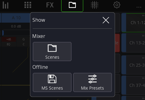 Show menu button